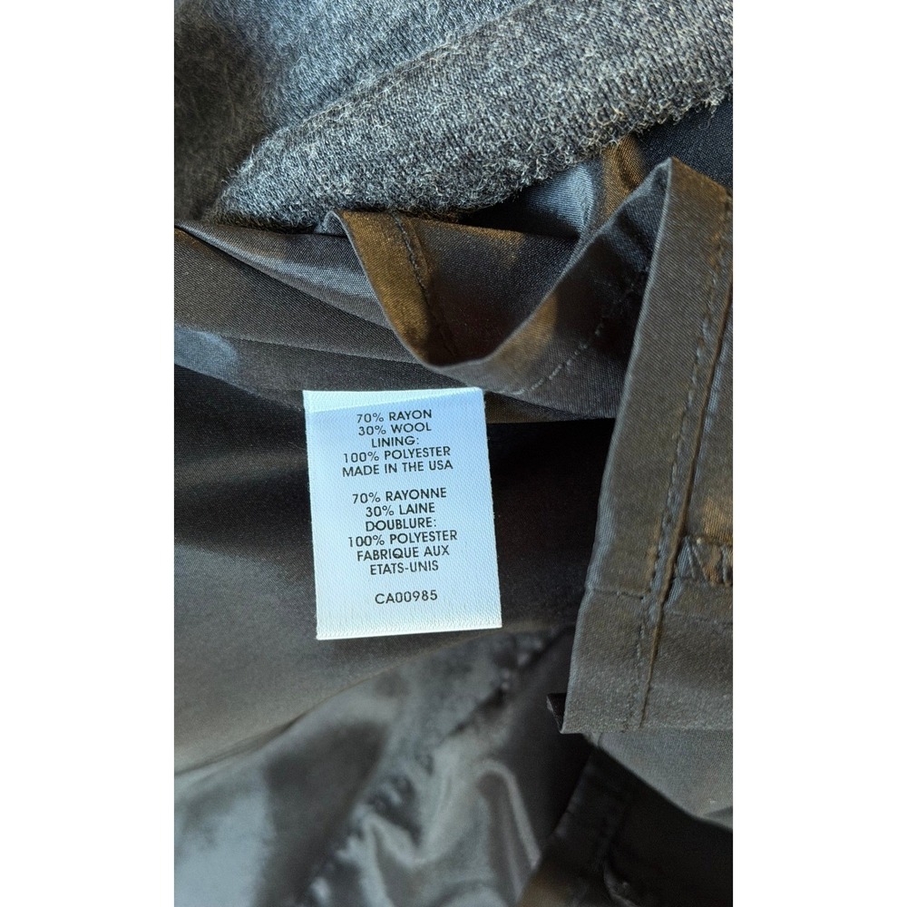 Nanette Lepore Gray Ruched Wool Blend Mini Skirt Pleated Ruffle Hem Size 6 USA - Picture 4 of 7